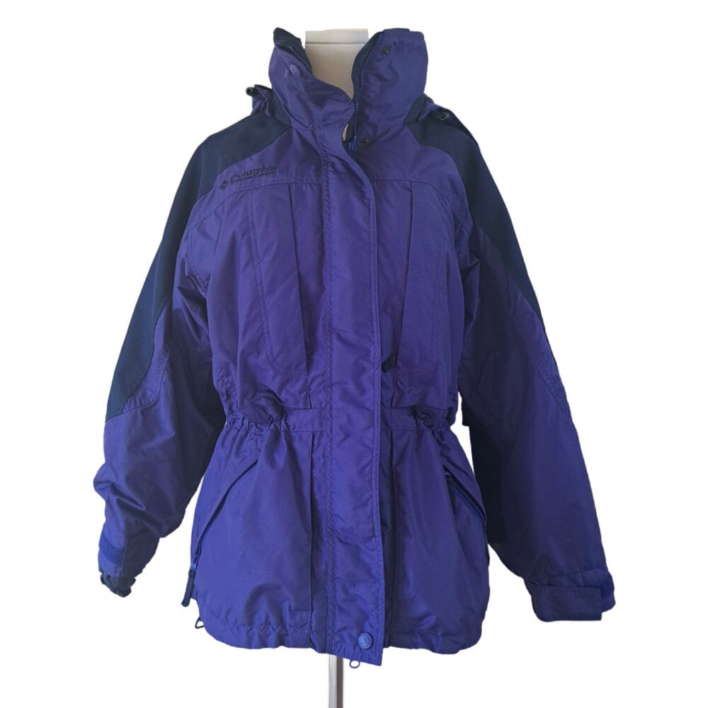 Vintage Columbia Double Whammy Jacket Womens Small Purple Fleece 3 in 1 Parka
